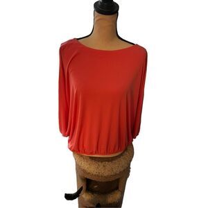 Chico’s Top with flutter sleeves Size 3 X pink/orange color